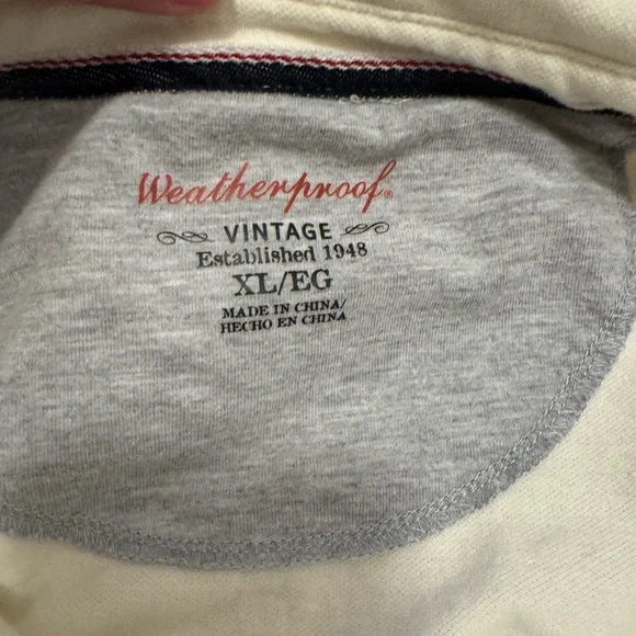 Men's Weatherproof Vintage Cream Cotton Button Down Shirt Size XL - Picture 3 of 6